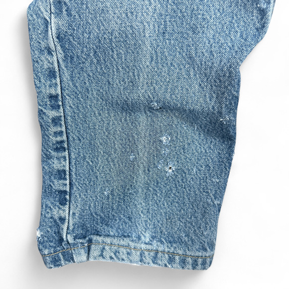 Carhartt Jeans Mens 34x26 Blue Denim Distressed Traditional Fit Workwear B18 DST - Picture 6 of 12